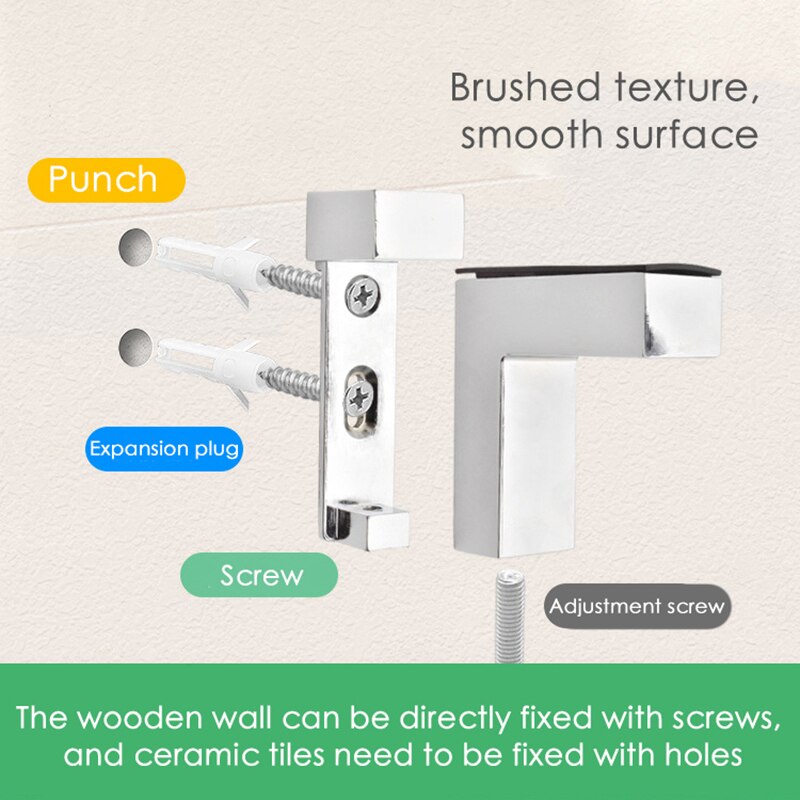 Glass Clamp Zinc Alloy Adjustable Glass Bracket Glass Support Wood Holder