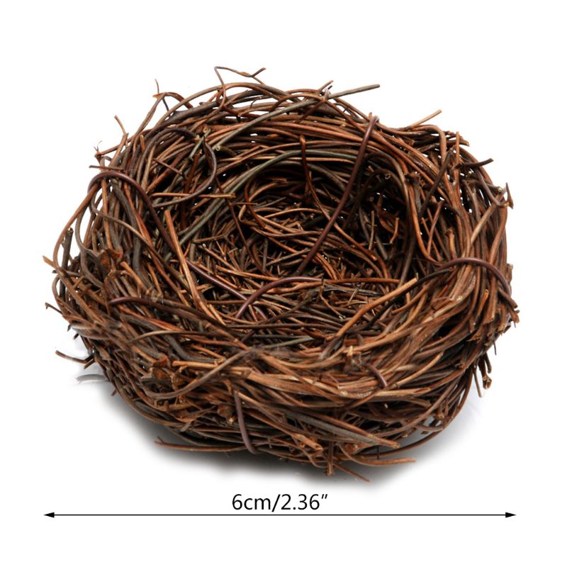 Casa de pássaro de bambu natural, feito à mão, gaiola de brinquedo, abrigo, cabana ao ar livre s18 19, dropship: N-6cm
