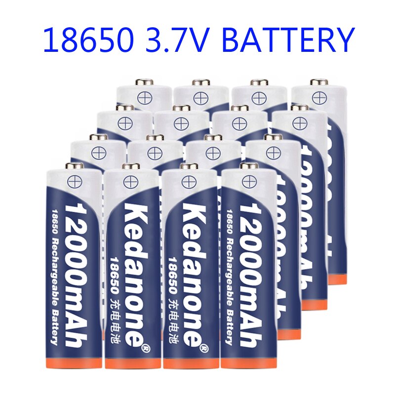 Wiederaufladbarer 18650- zellen-akku 18650 3.7v mah kapazität (li-ionen 12000 für taschenlampen