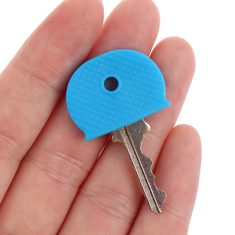 10pcs Random Hollow Multi Color Rubber Soft Key Locks Keys Cap Key Covers Topper Keyring