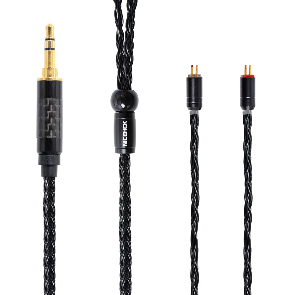 NICEHCK 16 Core Silver Plated Headphone Cable - 120cm - 3.5/2.5/4.4mm Plug - MMCX/2Pin Connector: 3.5mm plug with 2PIN
