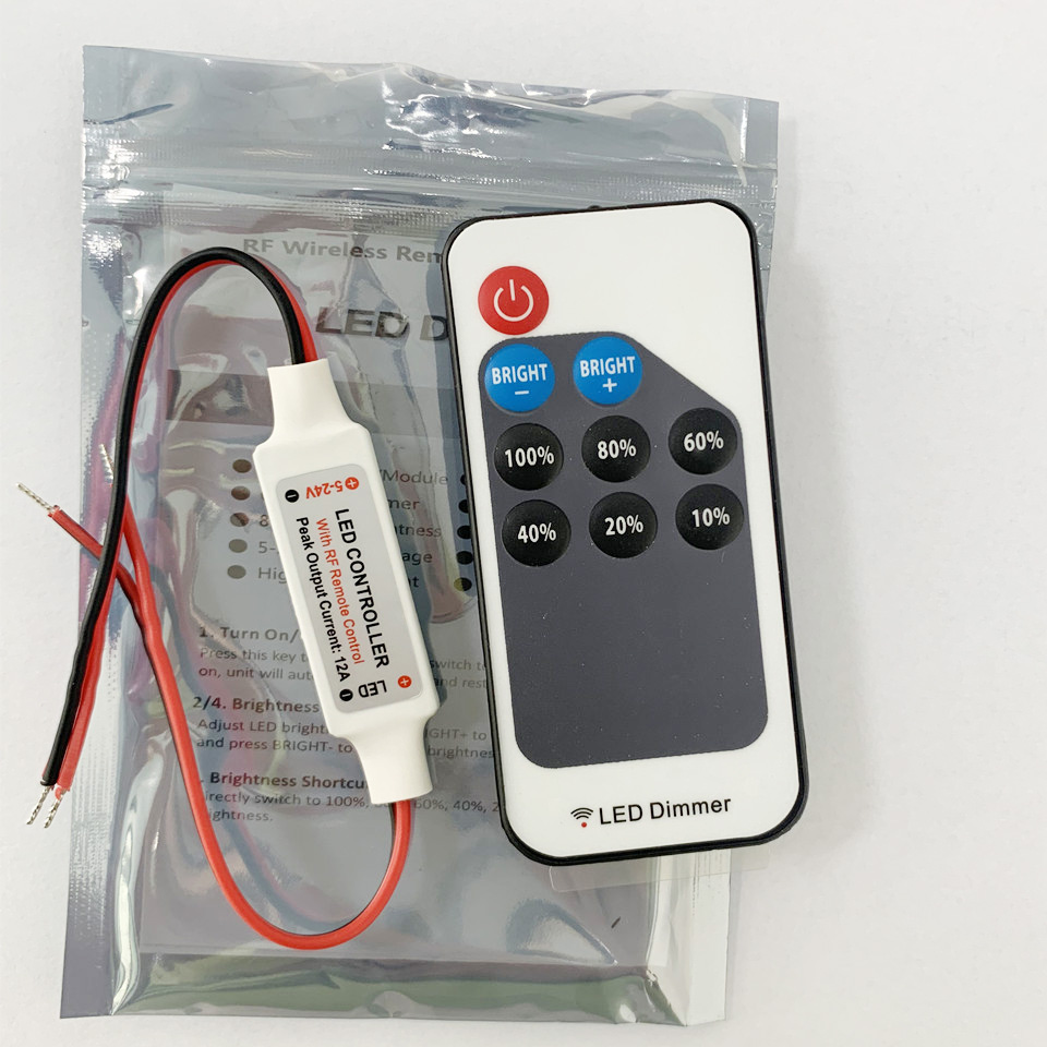 DC LED Verlichting Dimmer Mini Remote Controller Enkele Kleur Schakelaar 5V 12V 24V Driver voor LED Licht lamp Lamp Dimmen met Adapter