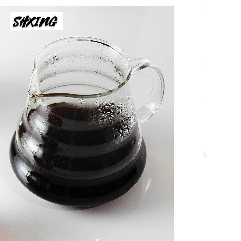 Suit V60 Pour Over Glass Range Coffee Server Carafe Drip Coffee Pot Coffee Kettle Brewer Barista Percolator Clear