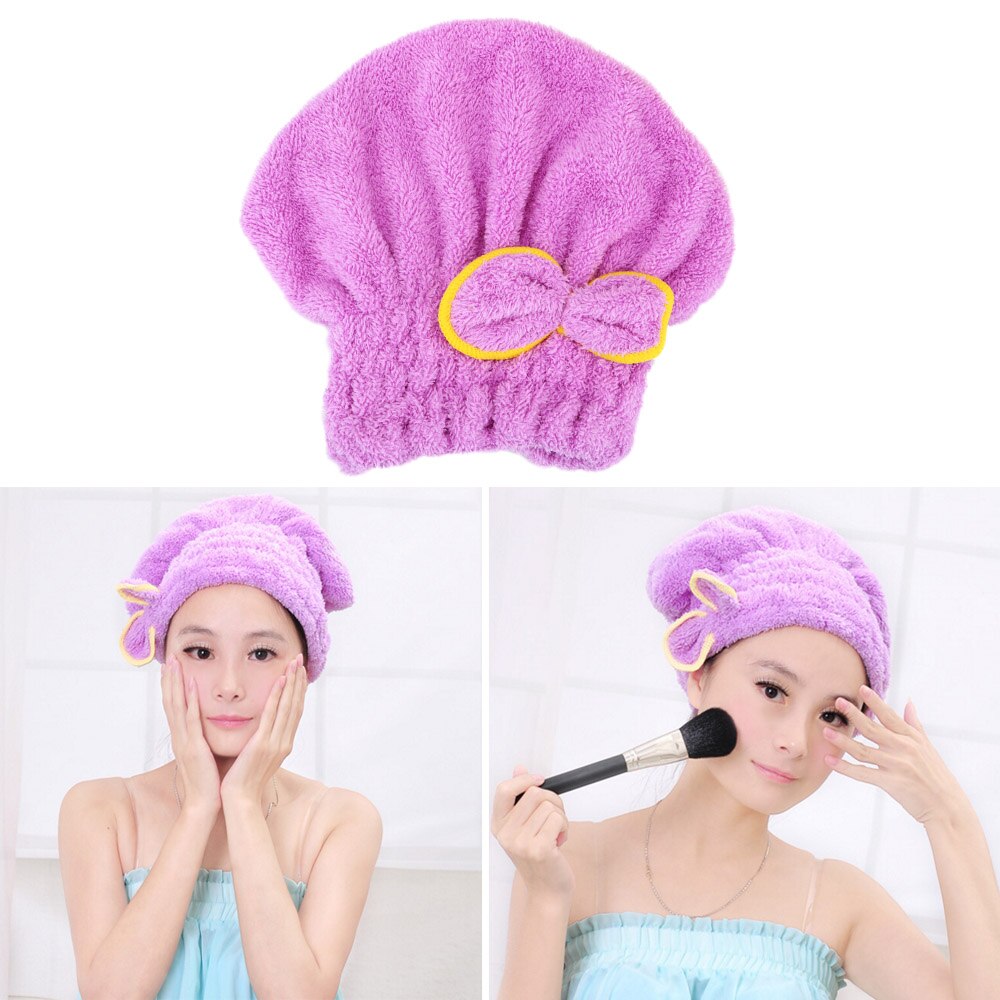 Hoomin hurtigt tørt hår hat badehætte mikrofiber badeværelse hatte indpakket håndklæder hjemme tekstil bad tilbehør