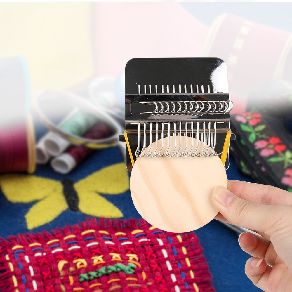 Herramientas de tejer, marco pequeño, telar pequeño, tapiz manual, telar de madera, marco de tejer, máquina de zurcir para reparar ropa y pantalones vaqueros