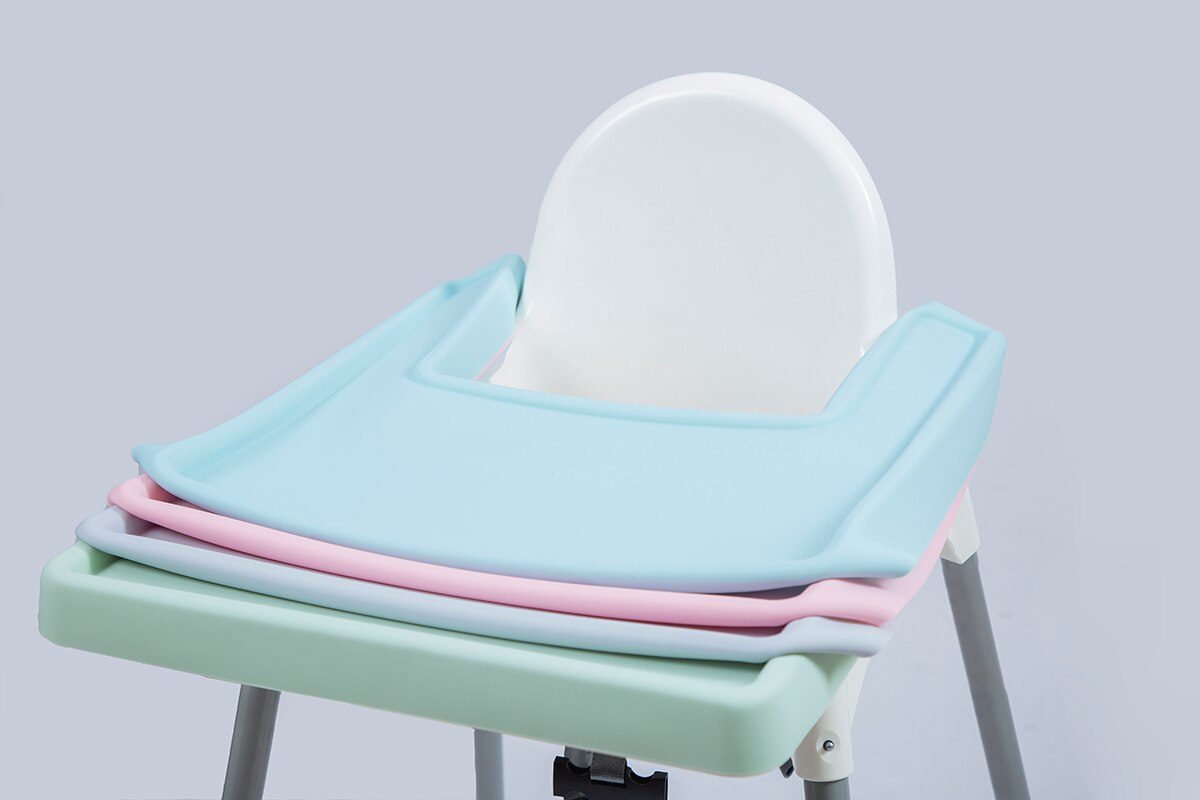 Fødevarekvalitet dækkende silikone dækkeserviet baby højstol silikone fodring babymåtte