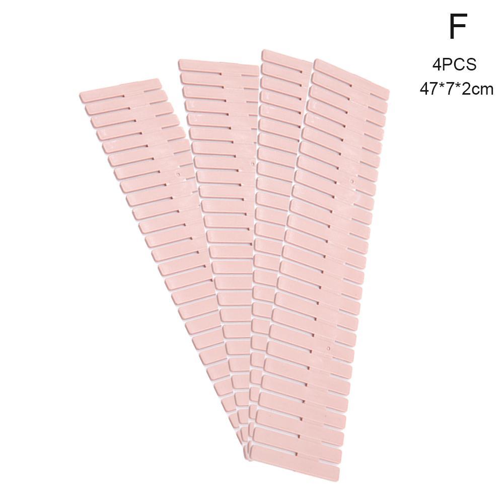 Adjustable Plastic Drawer Divider DIY Storage Shelves Board Combination Partitio Household Tools Space-saving Division Free Y4Z4: pink 47X7X2cm