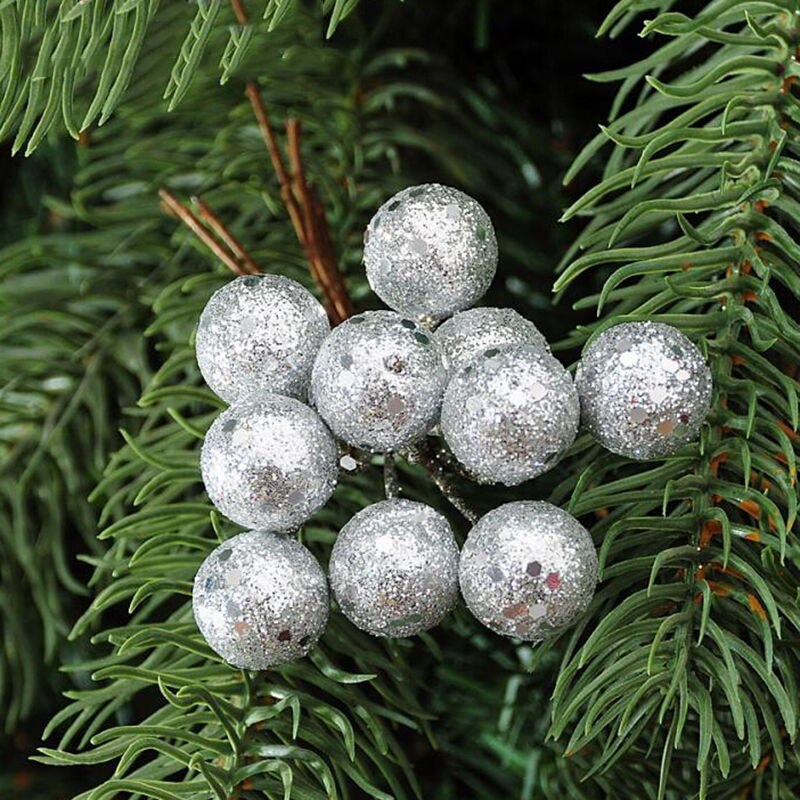 10 st / parti röd sliver guld julgran hängande kulor frukt boll hängande bollar fest jul dekoration leveranser
