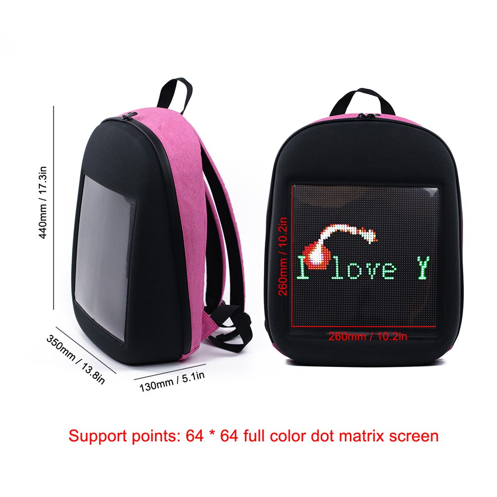 LED Display Screen Backpack Outdoor Dynamic Advertise Backpack DIY Wireless LED Walking Advertising Backpack APP control Screen