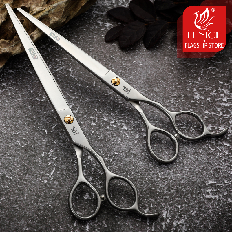 Fenice 7.0/7.5 Professionele Grooming Snijden Rechte Schaar Japan 440C Seratted Shear voor Dogstylist
