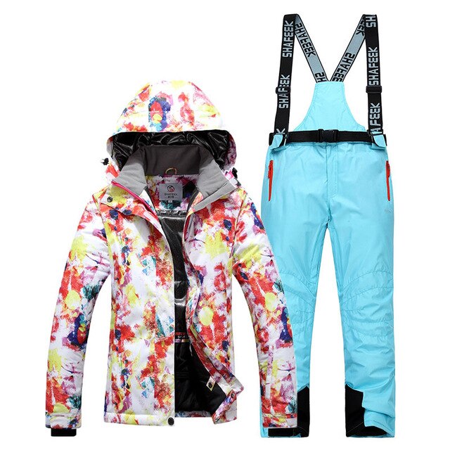 Women Ski Suit Brands Winter Warm Waterproof Windproof Clothes Snow Pants and Jacket Skiing and Snowboarding Suits