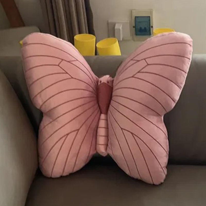 Niedliche Schmetterlings kissen bequeme rosa Schlaf bett kissen Hals Reise kissen Raum dekoration ästhetische Kissen für Möbel