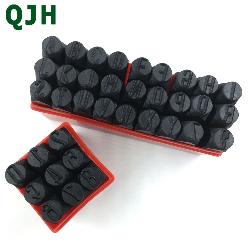 Outil d'estampage en métal en acier noir numéro arabe outil de poinçon de presse lettres anglaises estampes sculptées LOGO en cuir joints en métal fournitures
