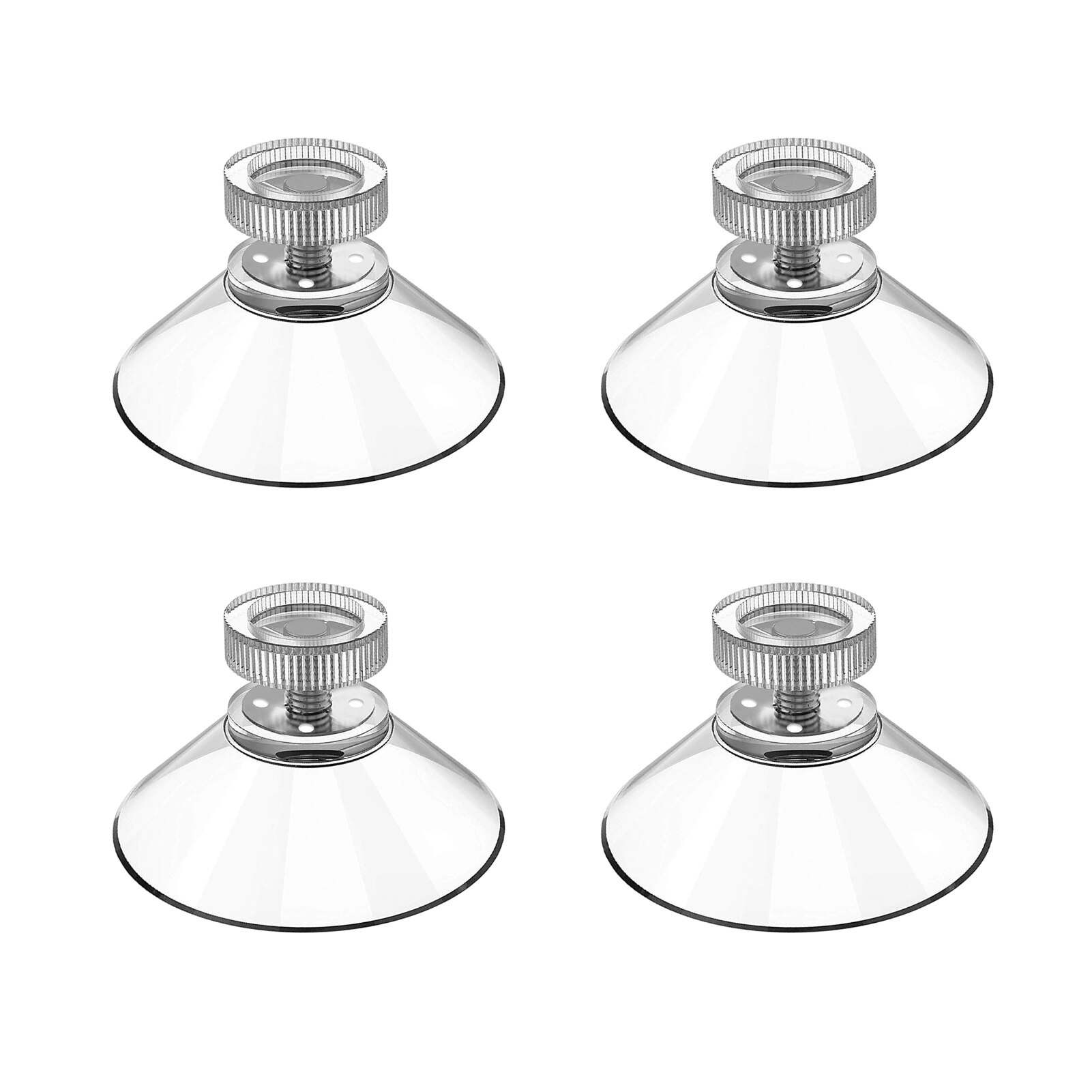 Ventouse à tige filetée transparente, forte ventouse avec vis à pouce, fixation murale en verre de salle de bains, 4/10 pièces: 4pcs