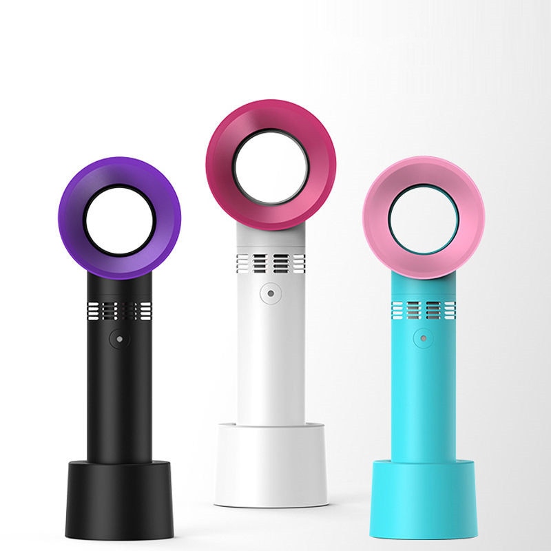 Mini Draagbare Handheld Bladeless Fan Usb Oplaadbare 3 Gear Airconditioner Fans