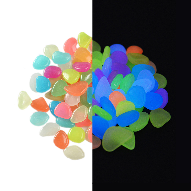 DIY Luminous Stones Glow in The Dark Garden Pebbles Rocks for Home Outdoor Walkways Fish Tank Grave Decoration Lawn Yard Pond