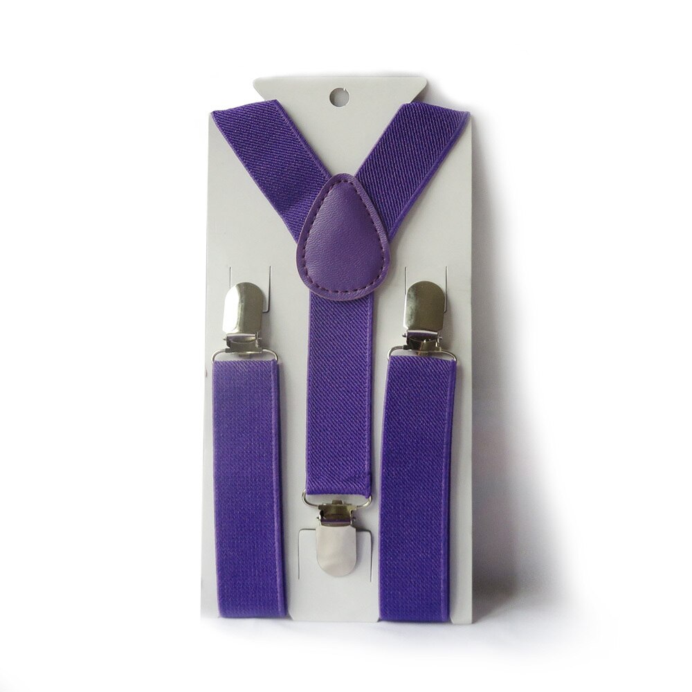 Cute Baby Boys Girl Clip on Suspender Y Back Child Elastic Suspenders Braces: Purple