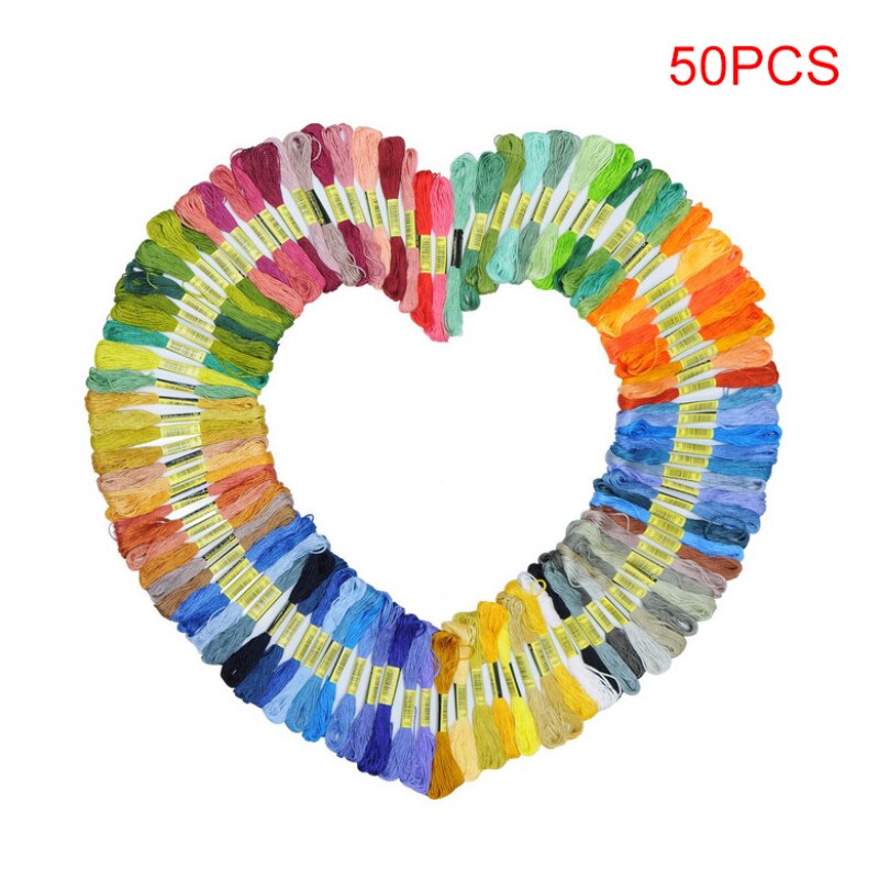 100/50Pcs Multicolor Kruissteek Draden Borduren Diy Zijde Lijn Tak Threads Vergelijkbare Dmc Discussie Floss Streng Borduurwerk: 50pcs