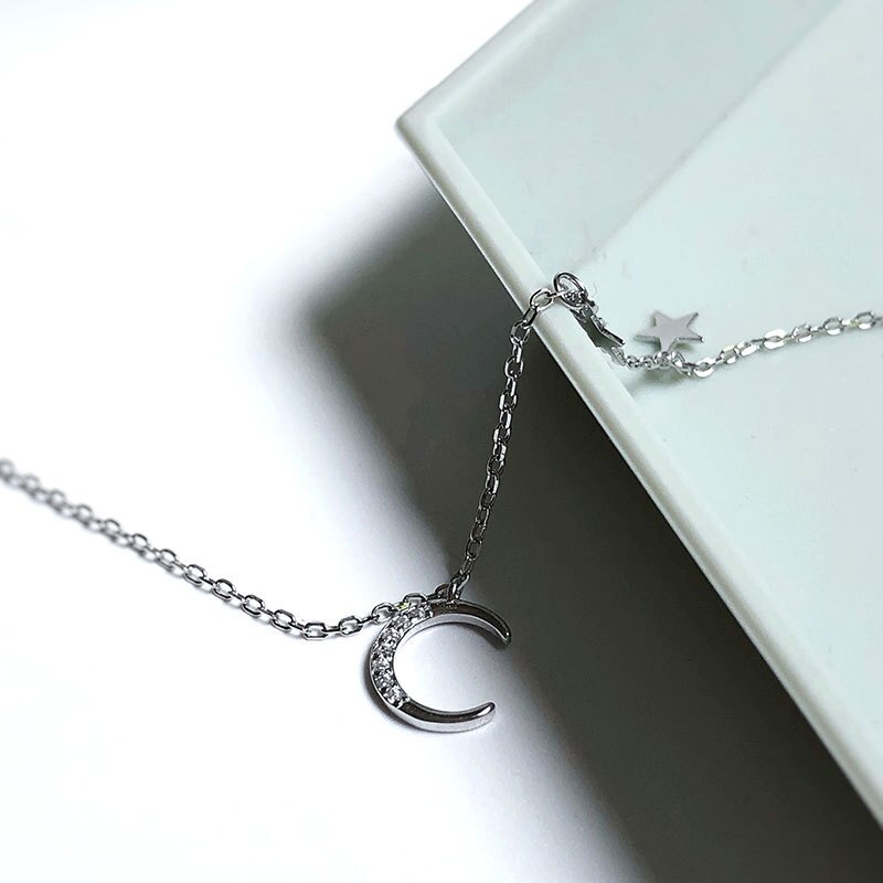 Armband aus 925 sterlingsilber mit mondstern-fußkettchen und aaaa-zirkonia, ideal für den sommer
