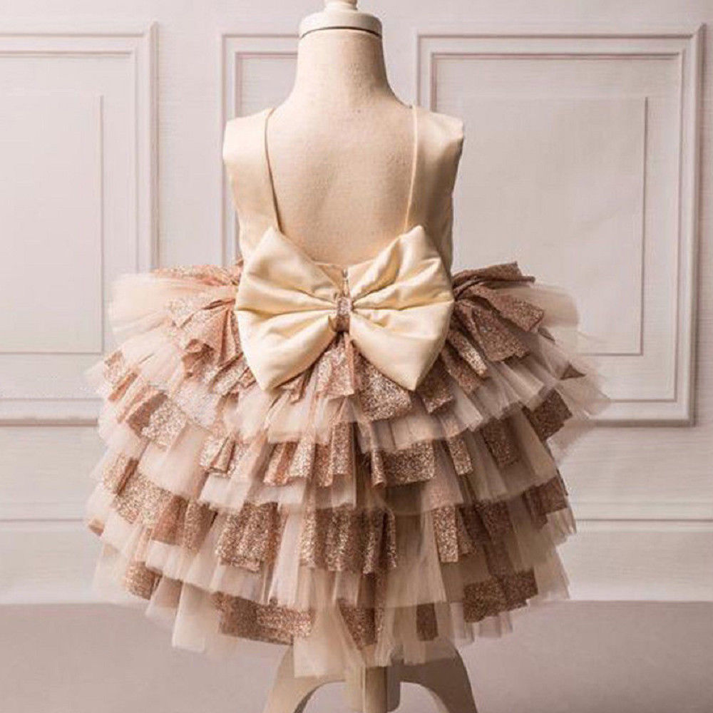 Sweet Princess Toddler Baby Girl Party Tutu Dress Sequin Layered Cake Dress Wedding Birthday Party Princess Christening Clothes