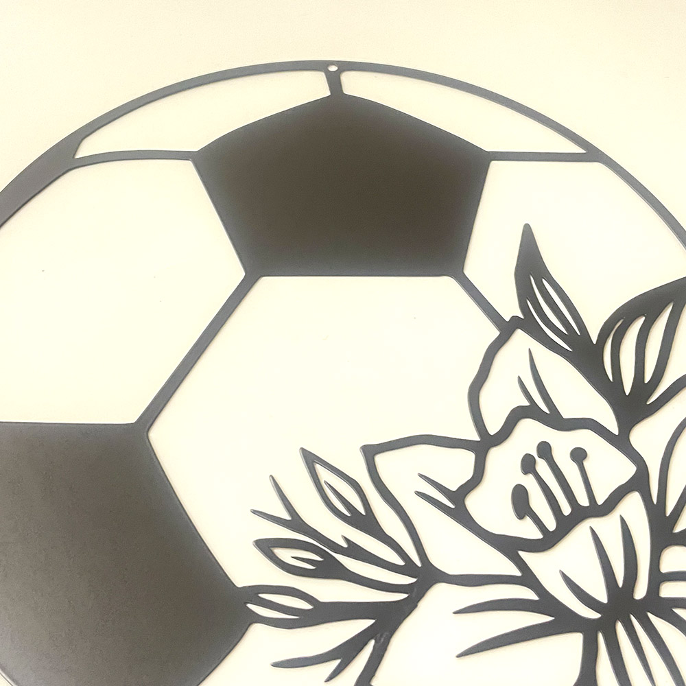 Fußball Wand dekoration Metall Zeichen schwarz lebende dekorative Büro Wandbild Zimmer Ornamente moderne Wohnkultur