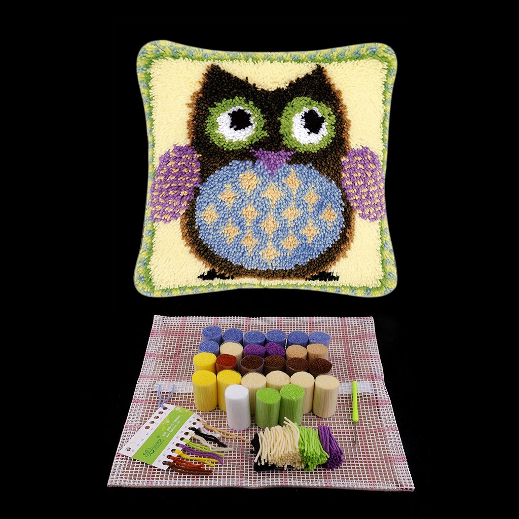 DIY Knot Cushion Knotting Sets Animal Latch Hook Kit with Thread And Tools,