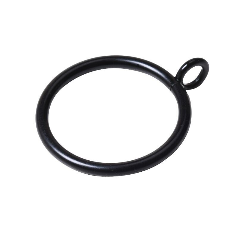 Lot de 10 anneaux de rideau en métal doré, argent, noir, Clip pour rideau de douche, fenêtre, accessoires décoratifs, outil de décoration pour la maison, anneau de suspension en métal: Black / 45mm