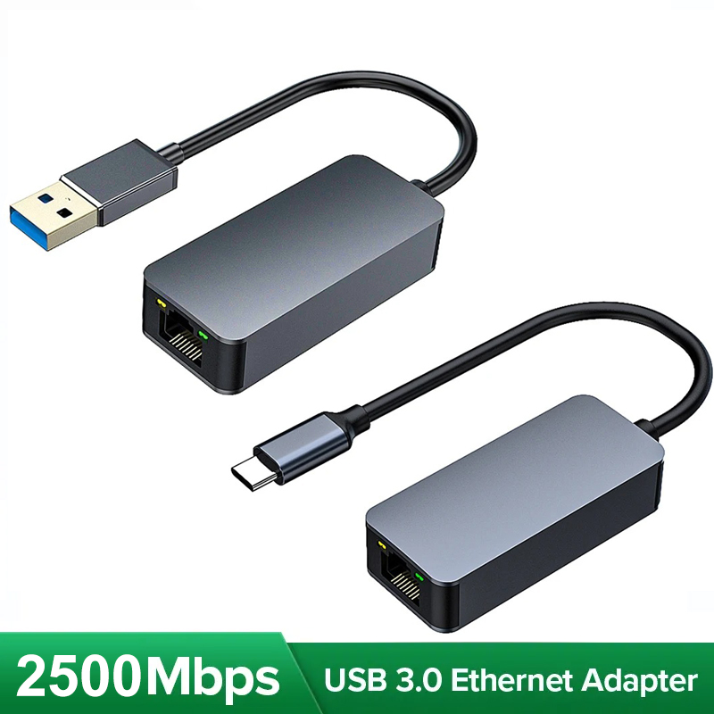 2500Mbps RJ45 Network Card USB3.0 Type C Ethernet Adapter for Laptop Xiaomi Mi Box Switch PC USB-A/C Internet Adapter Accessorie
