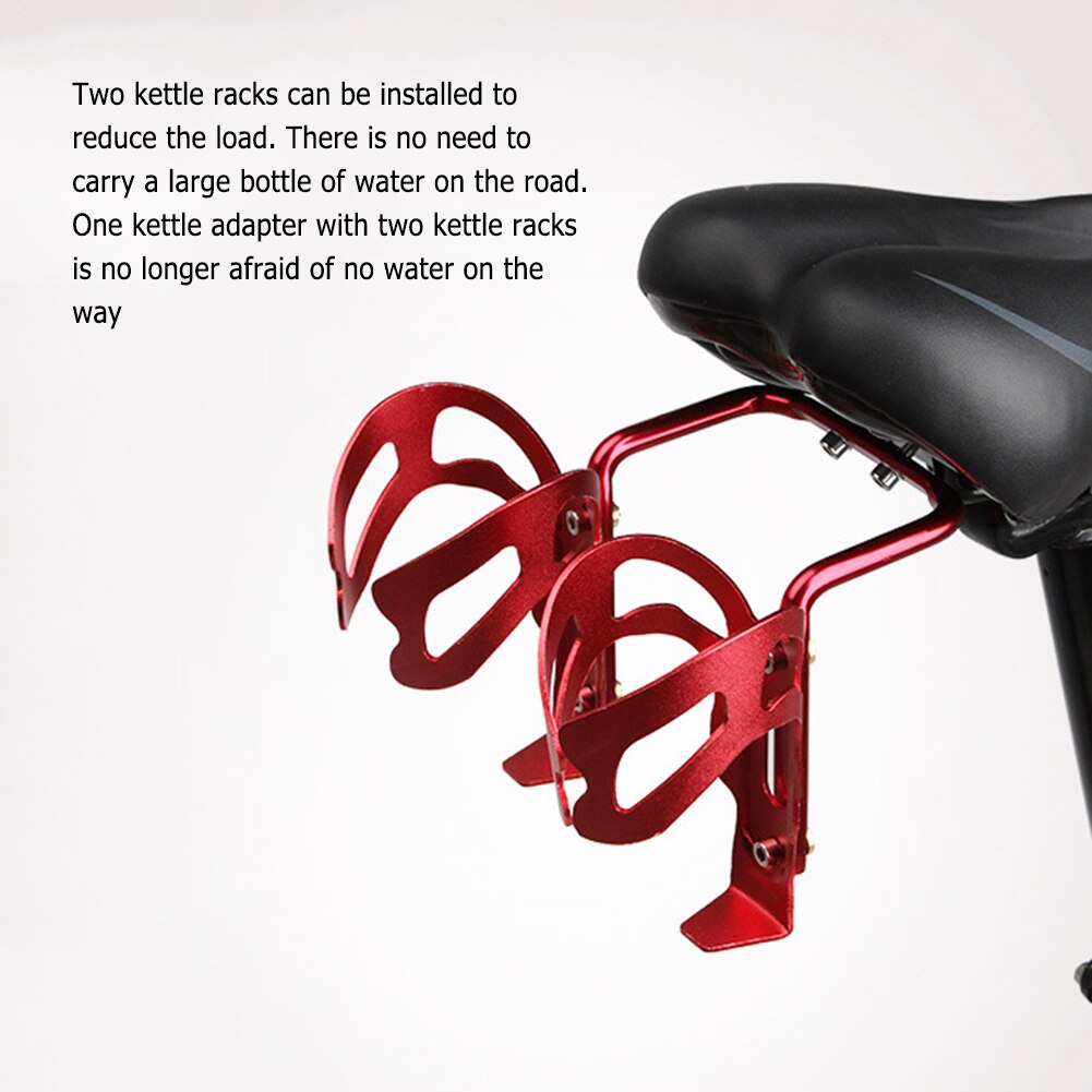 1Pc Fiets Bidonhouder Mountainbike Zadel Terug Dubbele Bidonhouder Houder Aluminium Seat Rack Adapter Fietsen Accessoires