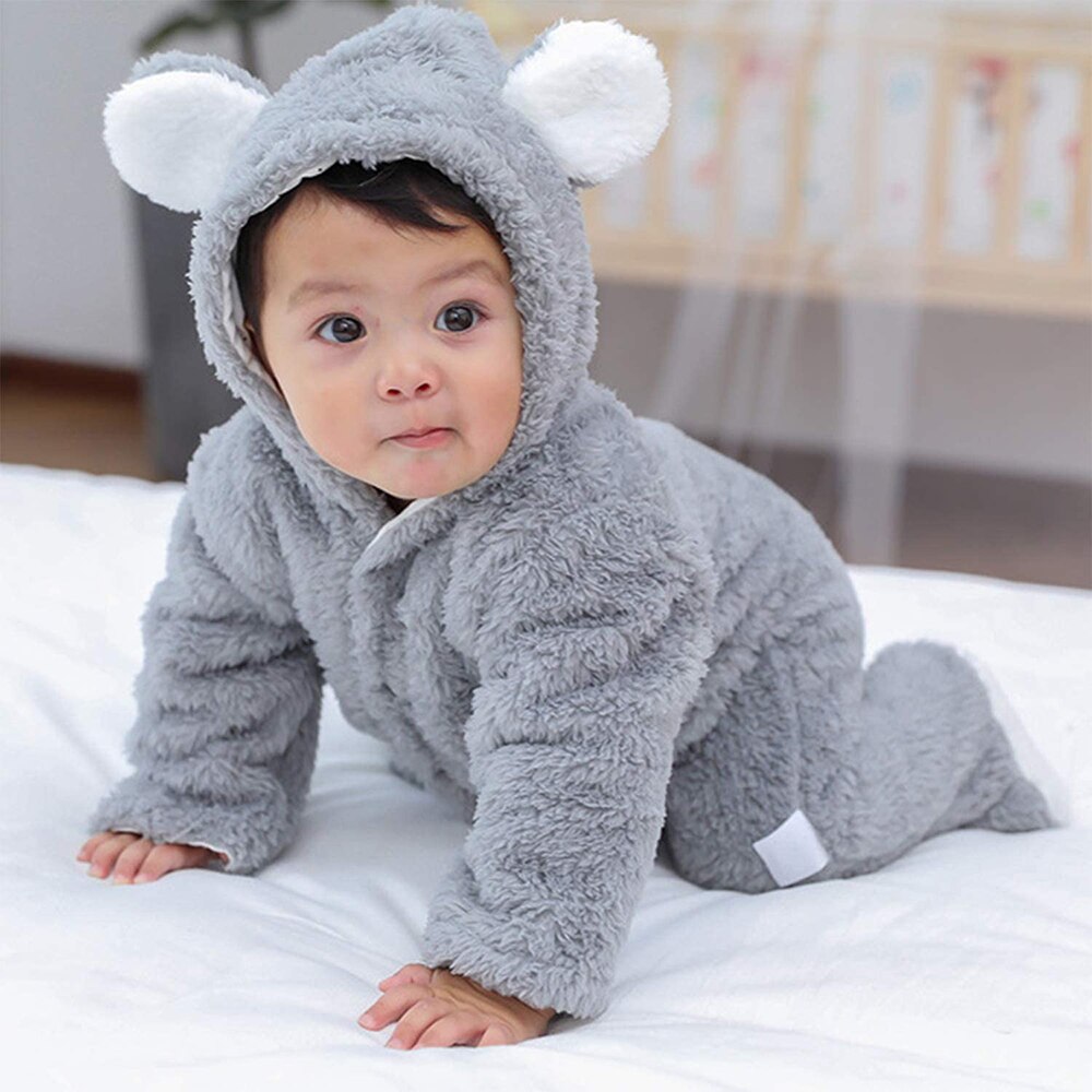 freundlicher Gesamt Neugeborenen Baby Warme Strampler Plüsch weich und bequem Winter freundlicher Outfits Jungen Mädchen Lange Ärmel