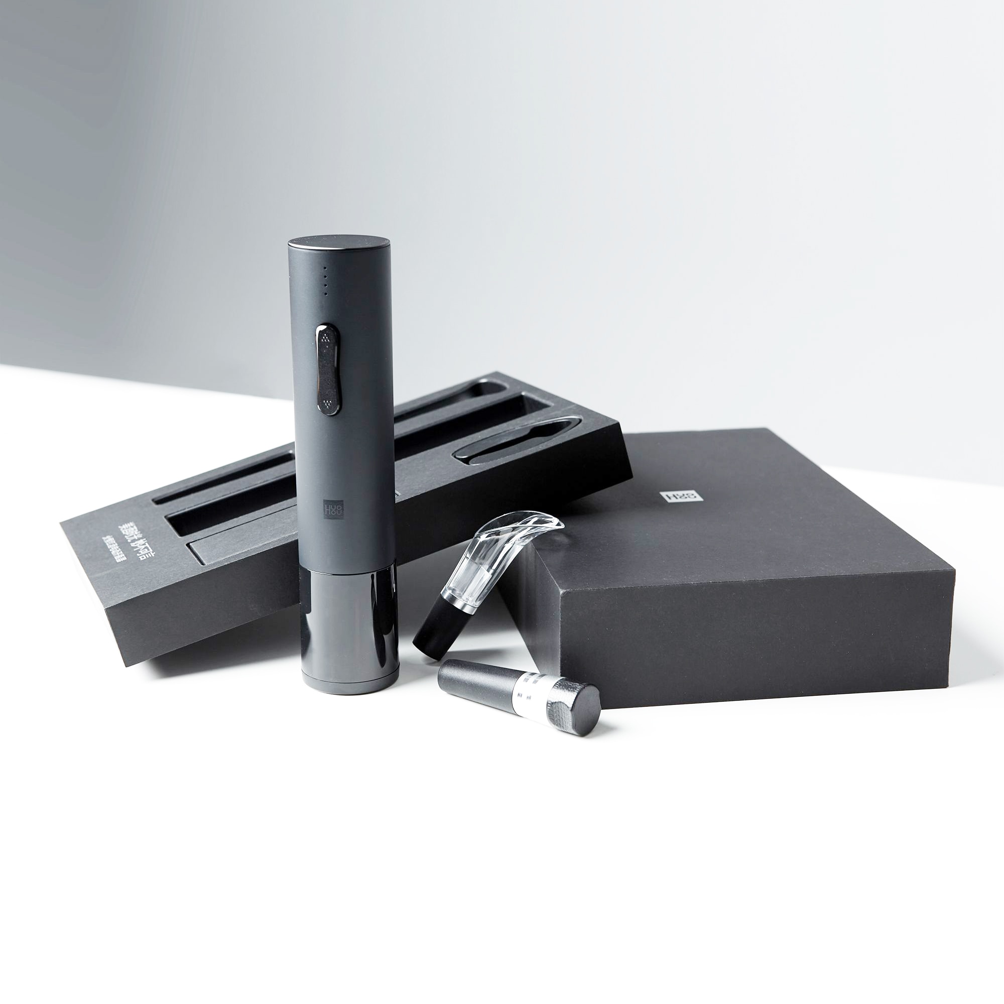 Xiaomi Huohou Automatic Wine Bottle Opener Kit Electric Corkscrew With Foil Cutter Wine Decanter Pourer Aerator For Family