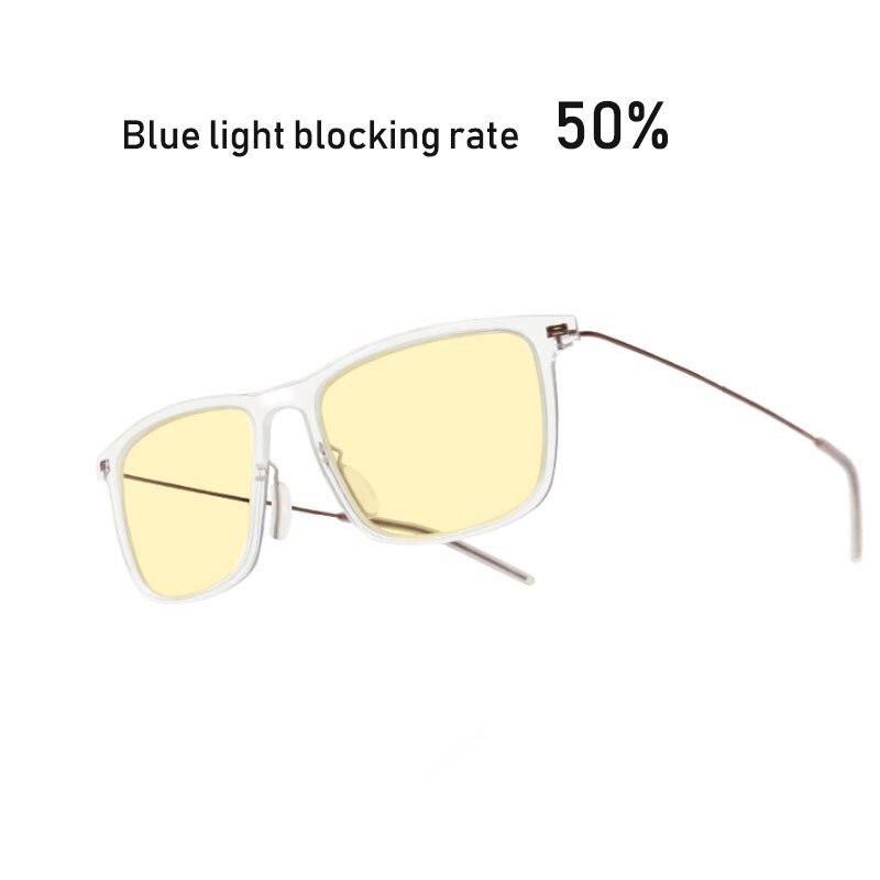 Original xiaomi mijia anti-blå strålglasögon pro män kvinnor ultralätta anti-uv glasögon för lek dator telefon ögonskydd: Transparent 50