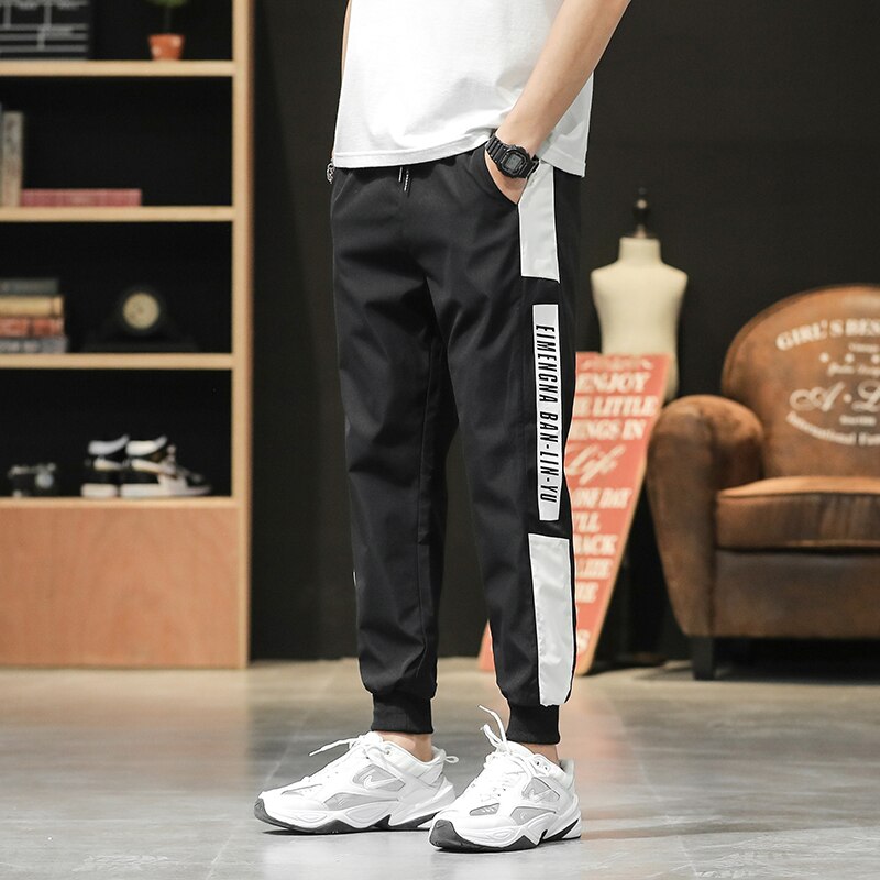 Herfst Mannen Joggingbroek Elastische Taille Harem Broek Straat Punk Hip Hop Casual Broek Joggers: 4XL / White