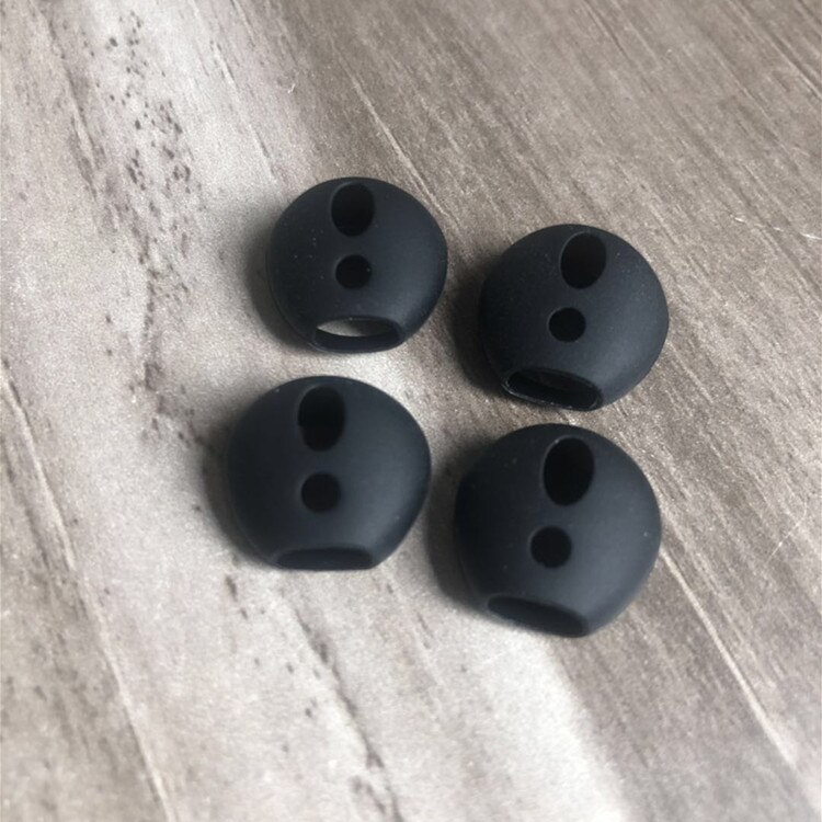 For Apples airpods 2 anti-lost silicone sleeve Bluetooth headset case ultra-thin non-slip ear caps for air pods Accessories: black A pair