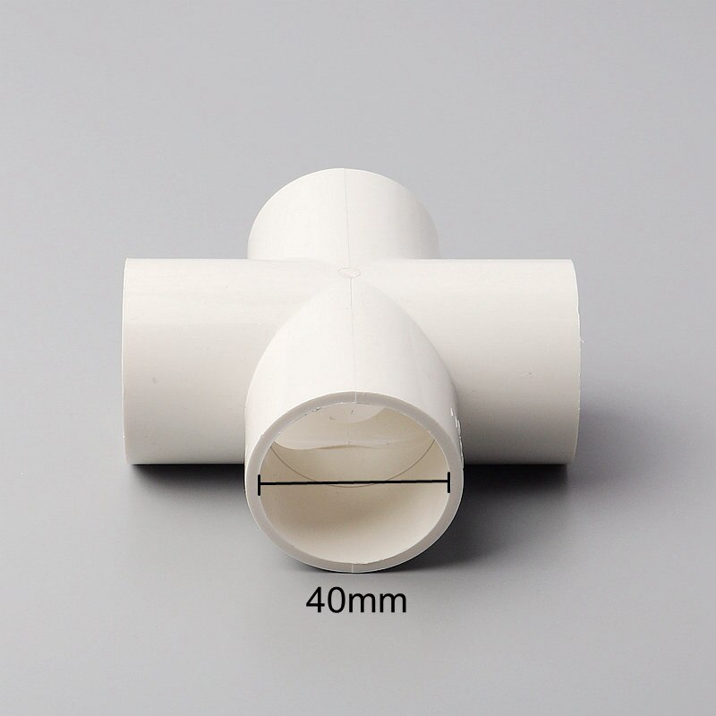 1pc Inner Diameter 40mm PVC Water End Cap/Straight Connector 3/4 Ways Connector 45/90 Degree Elbow Equal Connector Pipe Fittings: 4 Ways Connector