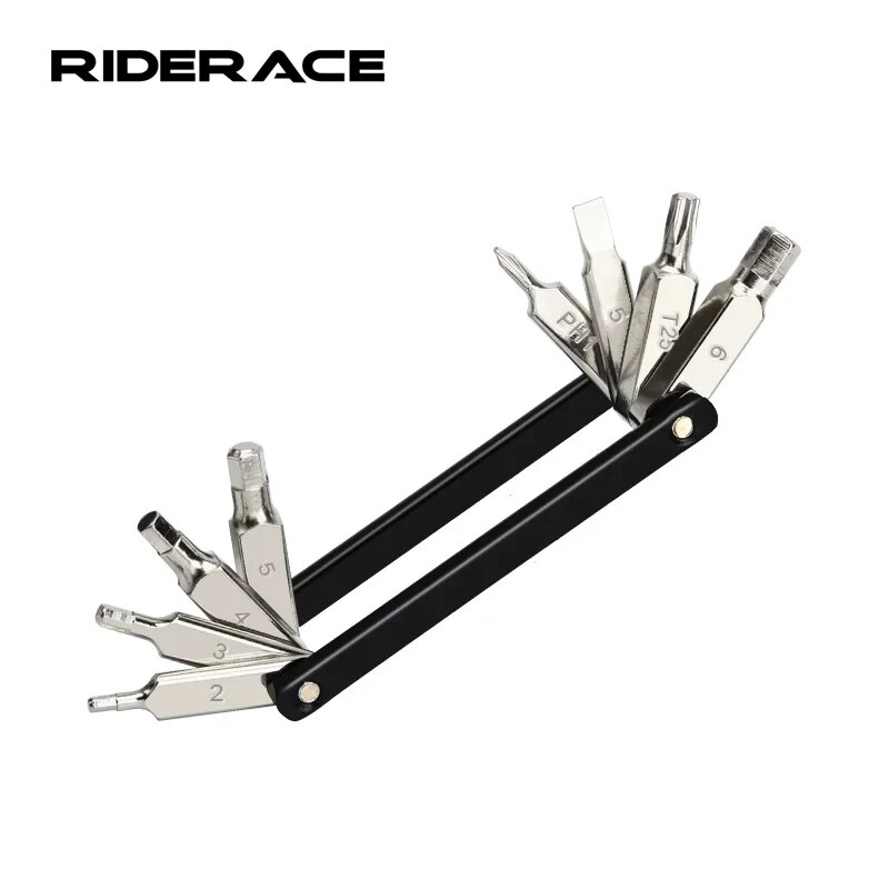 RIDERACE 8 en 1 fonction outil de vélo Portable CR-V acier clé à rayons hexagonaux moto Cycle tournevis Multi outil de réparation de vélo