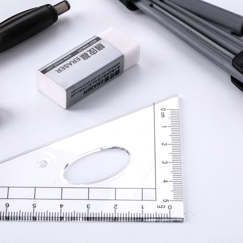 8pcs/set Portable Precision Geometry Protractor Drawing Compass Ruler Pencil Essentials Math Study Tool Kit