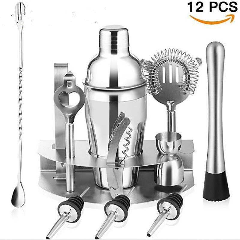 Stainless steel bartender set stainless steel set 7 piece set 12 piece set whiskey decanter set vino