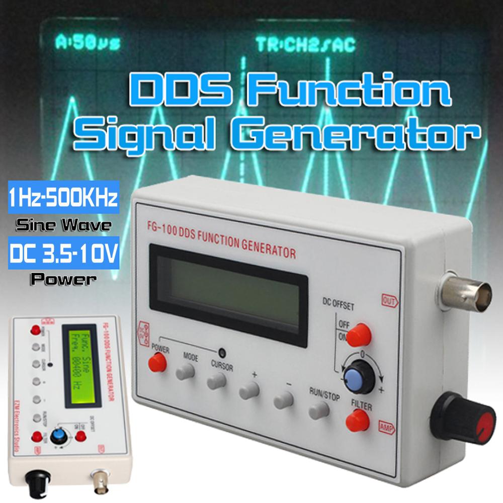 Offre spéciale FG-100 DDS fonction générateur de Signal sinus + Triangle + compteur de fréquence d'onde carrée 1Hz-500KHz
