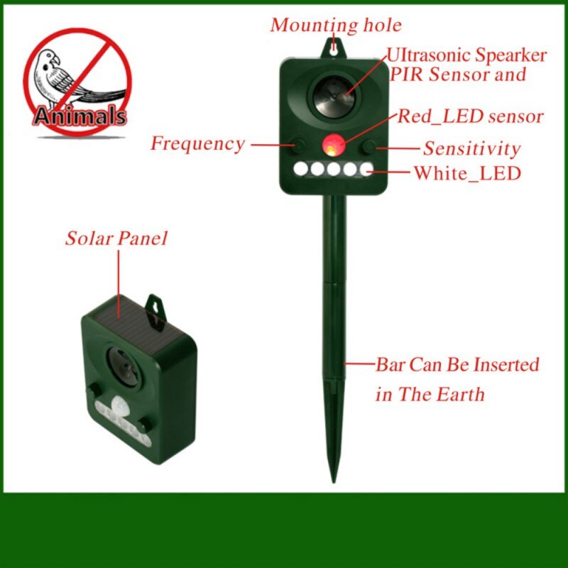 Garden Outdoor Use Ultrasonic Solar Powered Cat Dog Animal Repeller Animal Chaser Deterrent Repellent Pest Control