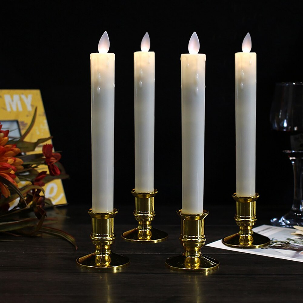 6 Swinging Long Pole Candle Lights LED Window Cone Candle With Timer And Remote Control Battery Operated Automatic Timer