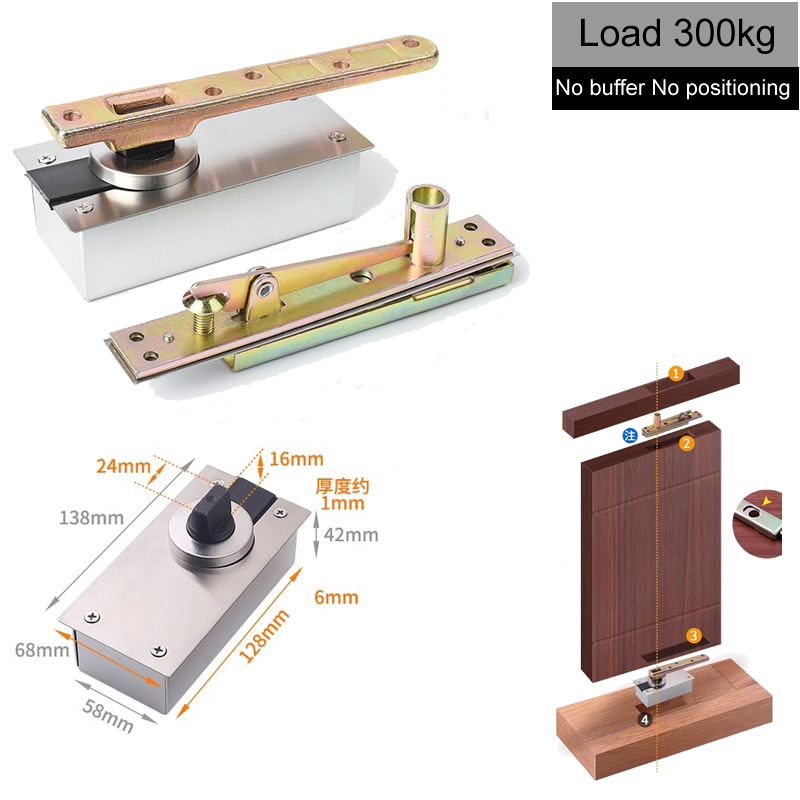 zuletzt 300kg Holztür schaft Scharnier unsichtbare Scharniere drehen Grad keine Puffer funktion keine Position ierung keine Feder tür Hardware-: Gold