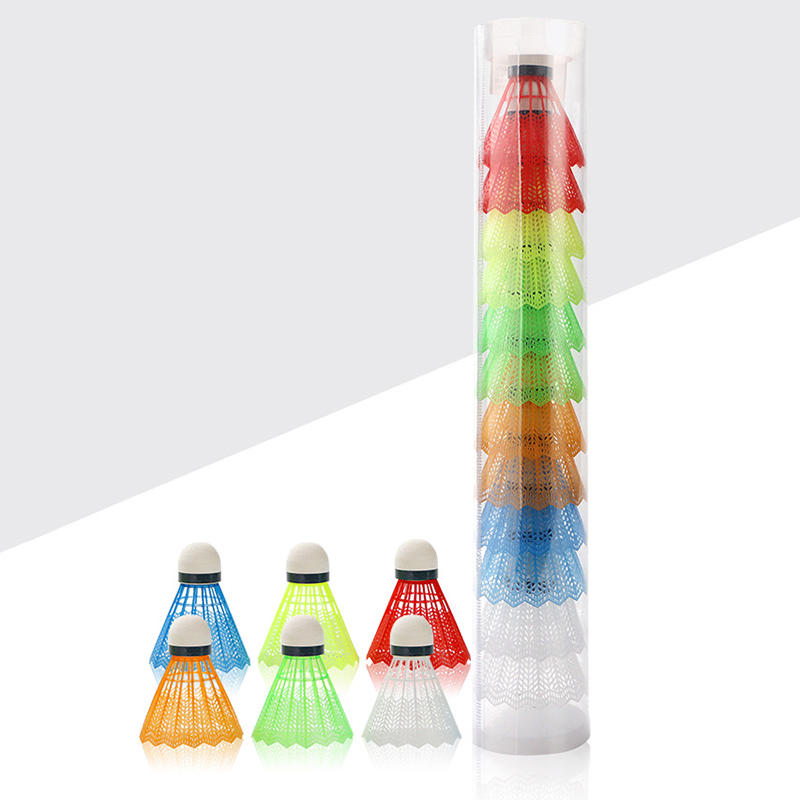 12 stk/sett badmintonball plast badmintonball gul hvit student nylon badmintonball skumballer fritid sport spill