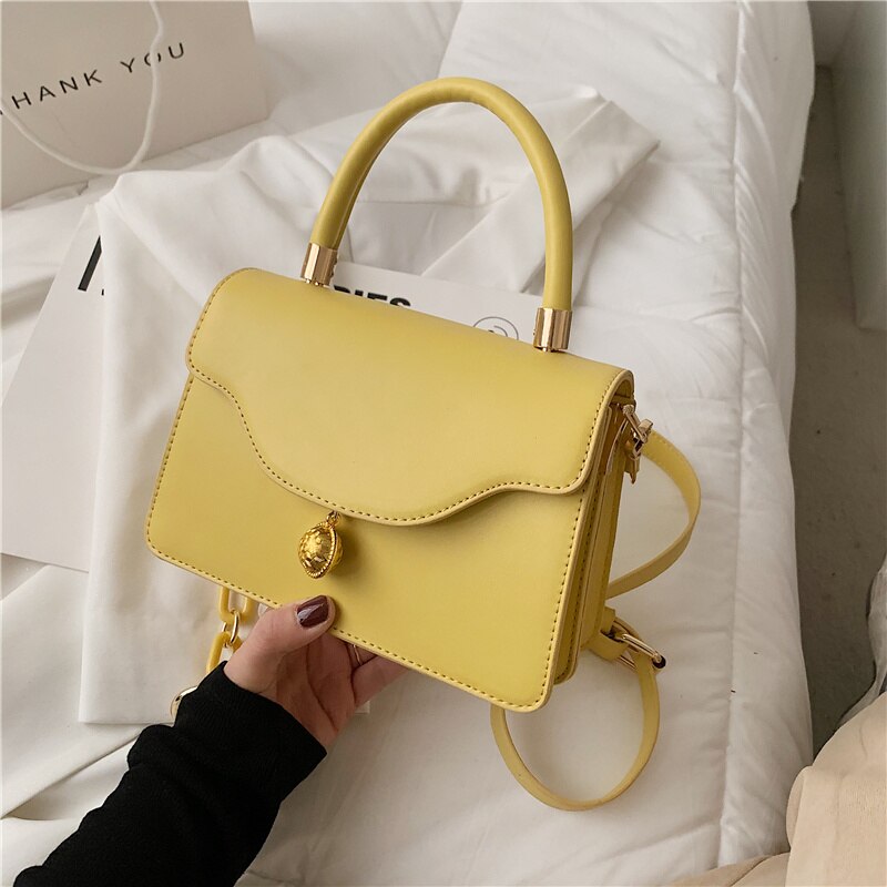 Kleine Flap Crossbody Tassen Voor Vrouwen Pu Lederen Draagtas Luxe Messenger Bag Lady Effen Kleur Schouder handtas: yellow