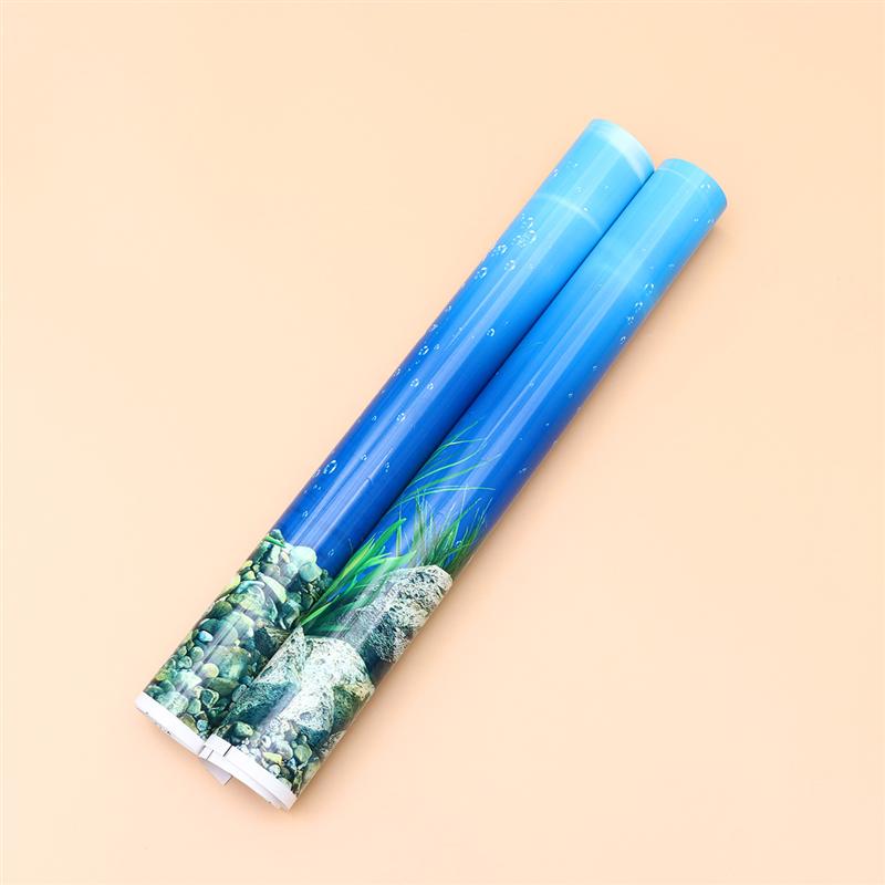 1PC Aquarium Background Sticker 3d Double Sided Adhesive Wallpaper Fish Tank Decorative Pictures Underwater Backdrop Image Decor
