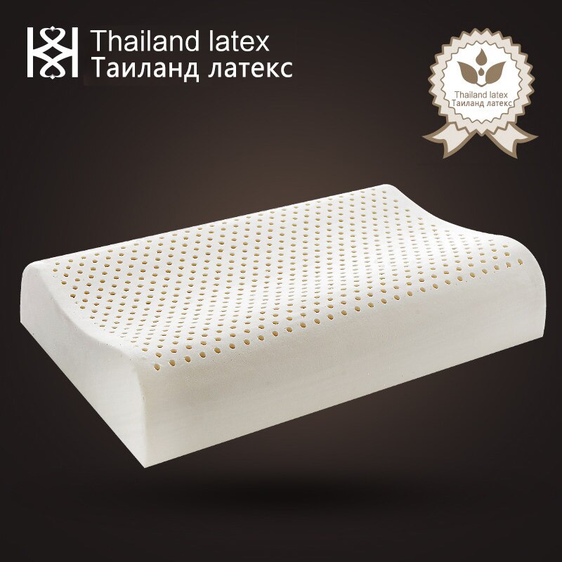 Thailand Natuurlijke Latex Bed Cervicale Orthopedische Kussen 50X30X9X7 Cm Slapen Beddengoed Wave Curve Vormige kids Traagschuim Kussens