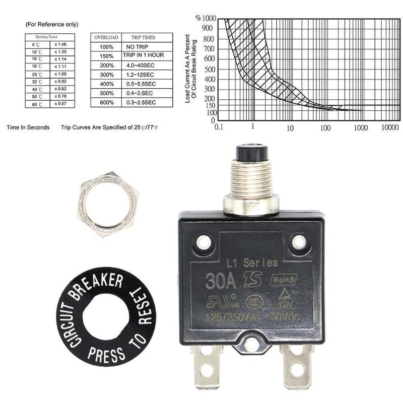 Drukknop Stroomonderbreker Thermische Elektrische Bescherming Gegoten Case Resettable Drukknop Stroomonderbreker Overbelasting Protector