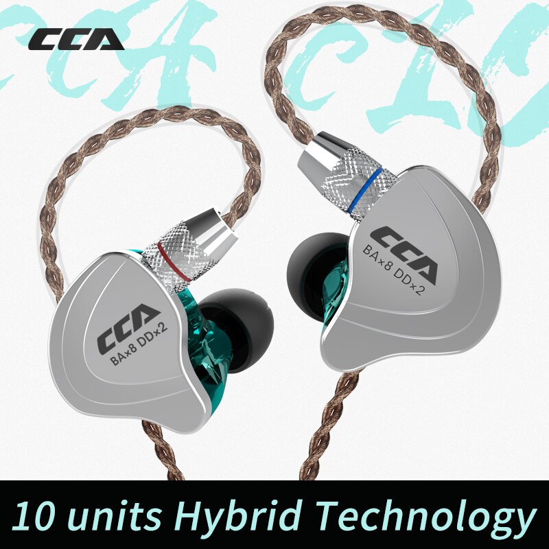 CCA C10 4BA+1DD Hybrid In Ear Earphone Hifi Dj Monito Running Sports Earphone Cable 10 Drive Unit Headset Noise Cancelling