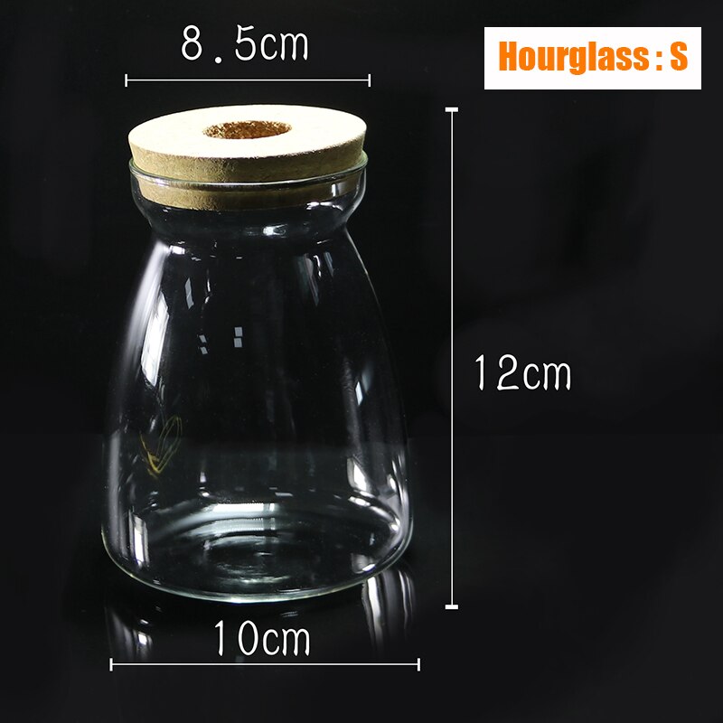 Mini Glass Fish Tank Betta Fish Tank Aquarium Fish Tank Micro Landscape Ecological Bottle Empty Bottle DIY Aquarium Accessories: Hourglass