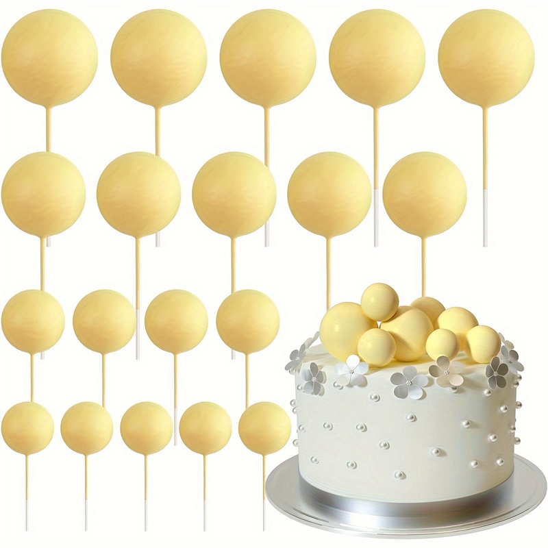 Décoration de gâteau boule d'or et d'argent, 20 pièces, décoration de gâteau joyeux anniversaire, drapeau de Cupcake, décor de boule de noël de mariage, décoration d'anniversaire: vert clair
